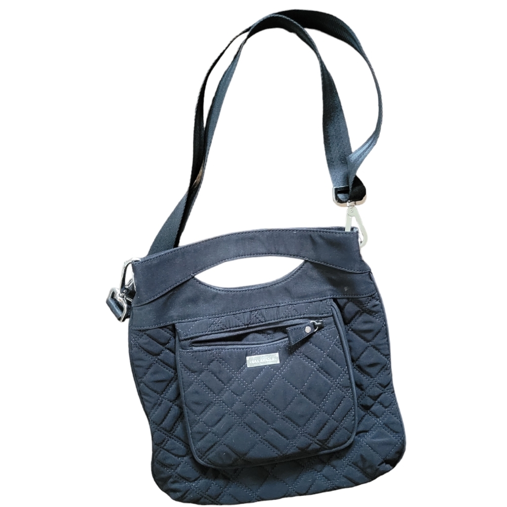 VERA BRADLEY Black Hipster Diamond Quilted Bag